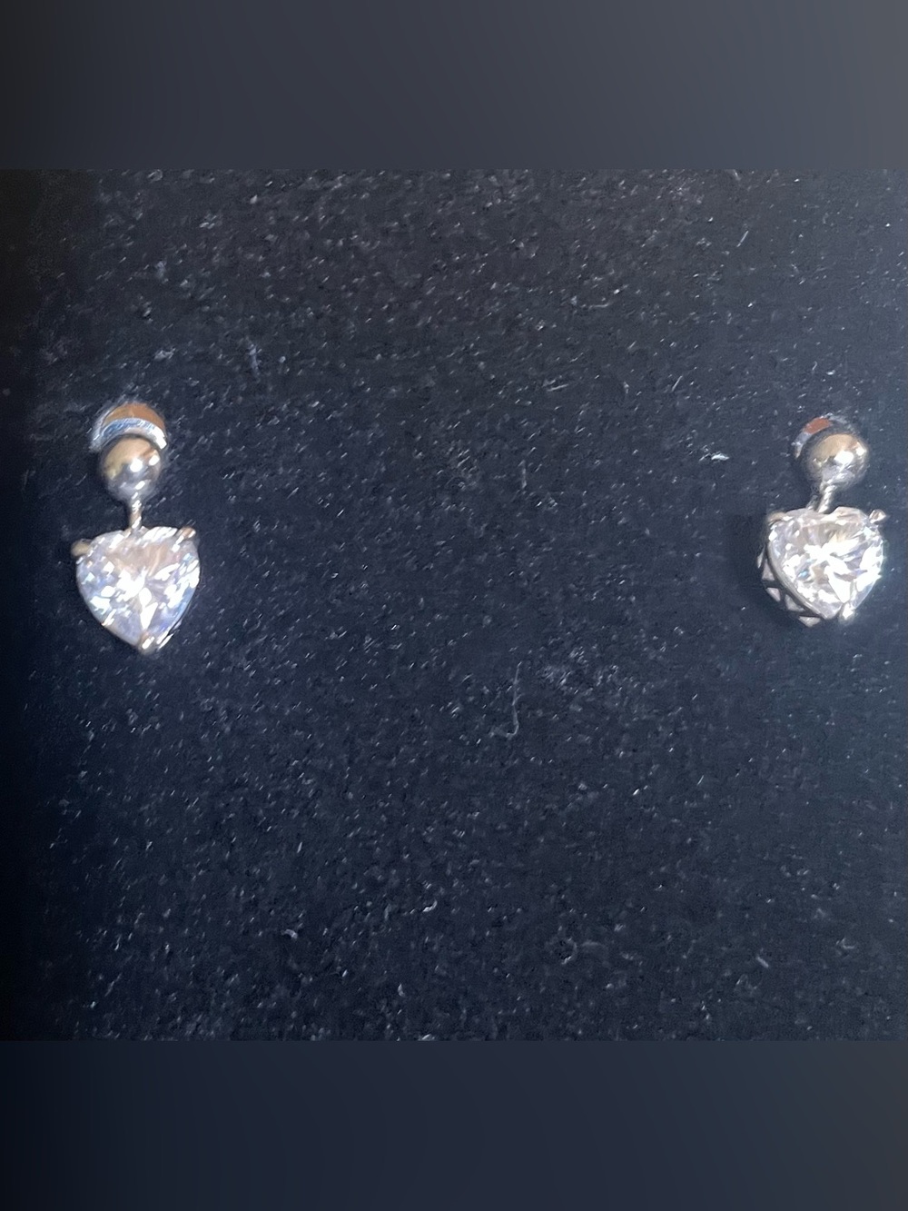Heart Moissanite Drop Stud Earrings - Sterling Silver .5 ct